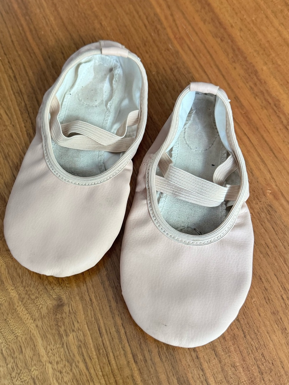 Nude PU Leather Split Sole Ballet Slippers – Approx. Girls Size 2